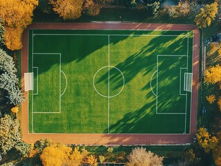Old soccer field with goal and game strategy illustration