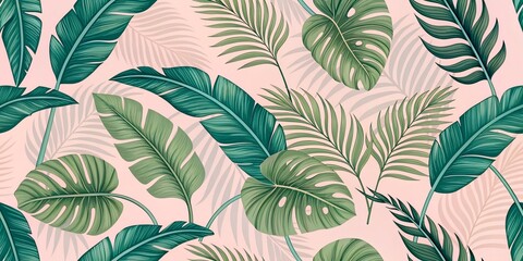 green leaves seamless pattern
