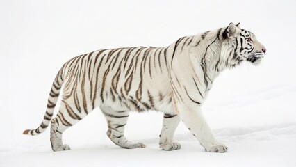 Obraz premium white tiger in full view on white studio background