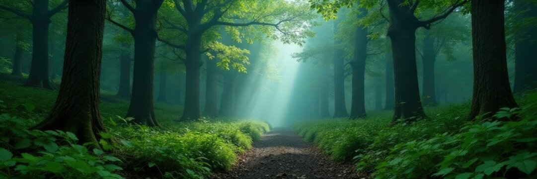 Dense foliage of Polylepis quadrijuga trees in misty forest atmosphere, flora, nature, forest