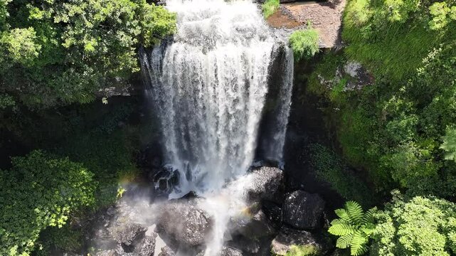 Aerial footage of Zillie Falls Queensland Australi