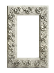 バラの花が彫刻された大理石の額縁