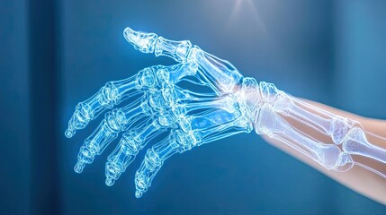 Futuristic Transparent Robotic Hand Model with Digital Effects