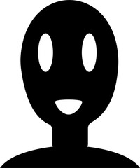 Alien or extraterrestrial head - vector illustration