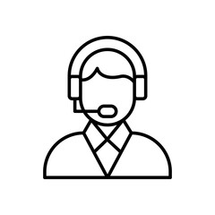 Customer support service icon set. Technical support, call center, hotline, operator, staff, and agent communication symbol. Headphones Logo. Vector Illustration.