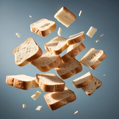 Fototapeta premium Levitating Slices of Bread