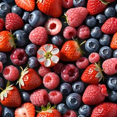 Obraz premium Vibrant Summer Berries Background
