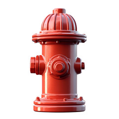 3D red fire hydrant icon with glossy surface