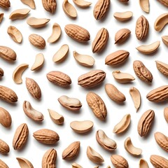 Obraz premium Scattered Almonds and Almond Shells
