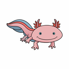 axolotl cartoon vector