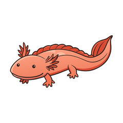 axolotl cartoon vector