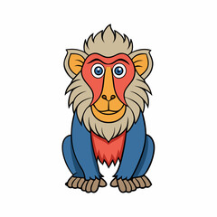 cartoon baboon vector