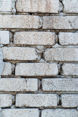 Fototapeta premium Weathered Concrete Block Wall Texture, Rustic Industrial Background