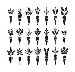 Minimalist Easter Carrot Vector Silhouettes