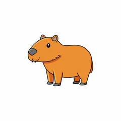 capybara cartoon isolated on white