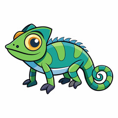 chameleon cartoon vector