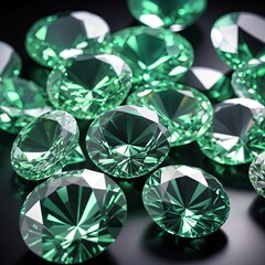 Fototapeta premium Sparkling Green Gemstones