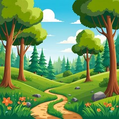 Winding Path Through a Lush Green Forest