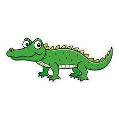 cartoon crocodile isolated on white