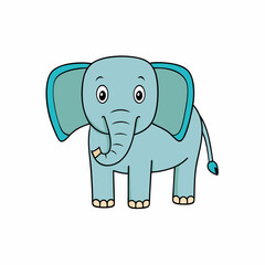 elephant cartoon isolated on white
