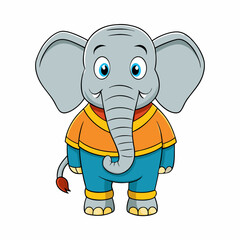 elephant cartoon isolated on white