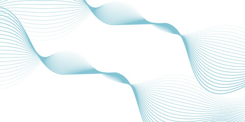Abstract blue smooth waves on white background. modern