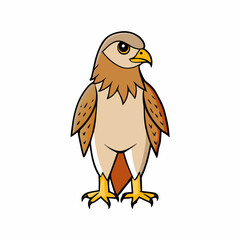 hawk cartoon isolated on white