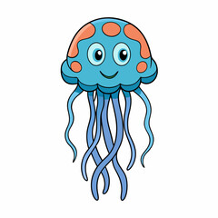 cartoon jellyfish vector illustration