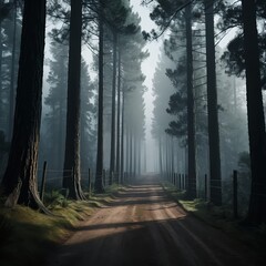 Fototapeta premium Misty Forest Path