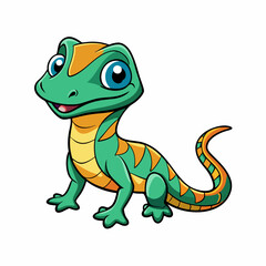 monitor lizard isolated on white