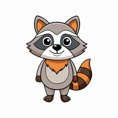 raccoon isolated on white