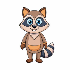 raccoon isolated on white