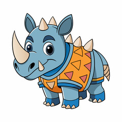 rhino cartoon isolated on white