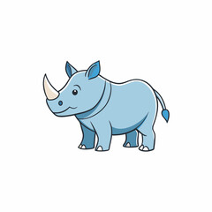 rhino cartoon isolated on white