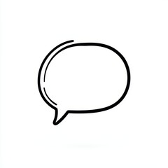 Fototapeta premium A hand drawn black speech bubble symbolizing communication is set against a white background