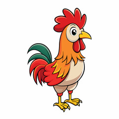 rooster isolated on white background