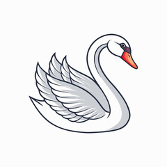 white swan vector