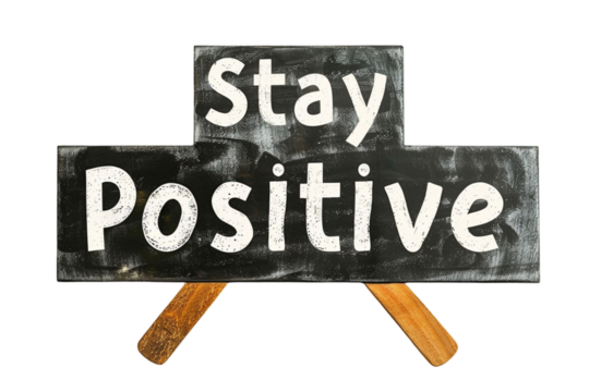  "Stay Positive" Text Effect Isolated on Transparent Background - Powered by Adobe