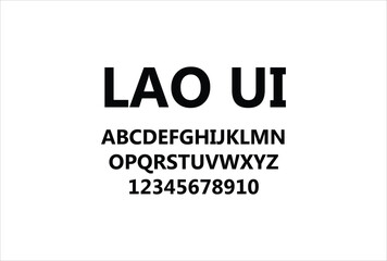 Lao UI font for logo and headline. Isolated vector typeset