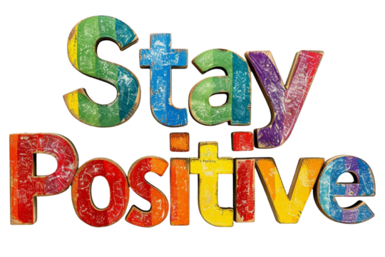  "Stay Positive" Text Effect Isolated on Transparent Background