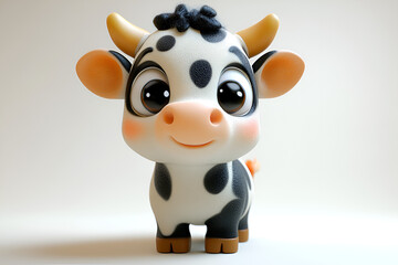 Fototapeta premium A cute and fun 3D Dairy Cow designed in a funny and playful