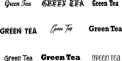 vector, lettering, calligraphy, drink, text, typography, healthy, green tea, element, template, illustration, culture, label, asian, green, design, isolated, letter, background, phrase, matcha, 
