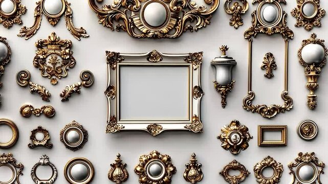 Elegant Baroque Gold and White Ornate Frame Collection