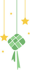 Hanging Ketupat and Stars Decoration
