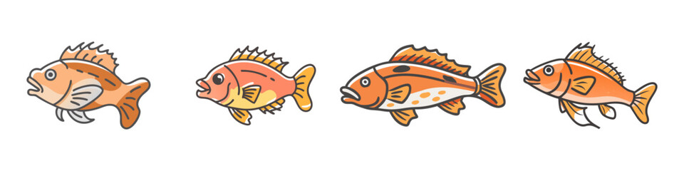 rockfish icon, rockfish vector illustration-simple illustration of rockfish , perfect for rockfish logos and icons