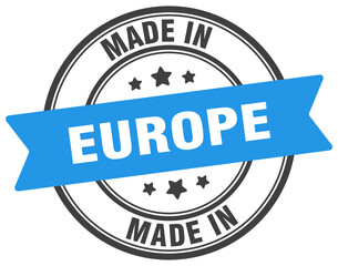 Fototapeta premium Made in europe round sign. Made in europe stamp.