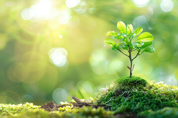 Greeting card with holiday composition for world environment day, abstract vivid composition consists of fictional unreal fantastic vision on background