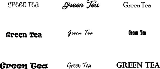 vector, lettering, calligraphy, drink, text, typography, healthy, green tea, element, template, illustration, culture, label, asian, green, design, isolated, letter, background, phrase, matcha, 