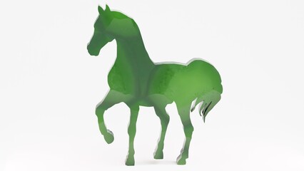 High-quality 3D horse silhouette render, perfect for logos, branding, wall art, laser cutting, CNC, and digital designs. Isolated on white, ideal for creative projects, prints, and engraving.

