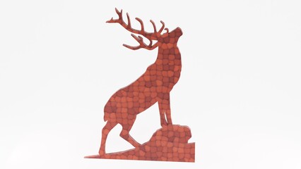 High-quality 3D deer silhouette render, perfect for logos, branding, wall art, laser cutting, CNC, and digital designs. Isolated on white, ideal for creative projects, prints, and engraving